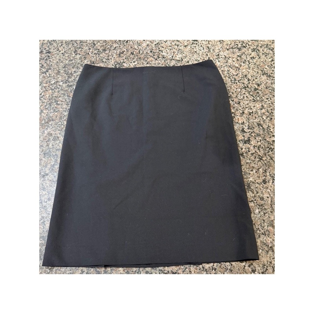 Theory Black Wool Blend Pencil Skirtโ Sz 10 Professional Career Wear Made in USA